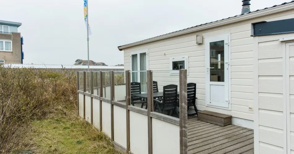 Chalet 1 Strandcamping Duinoord terras