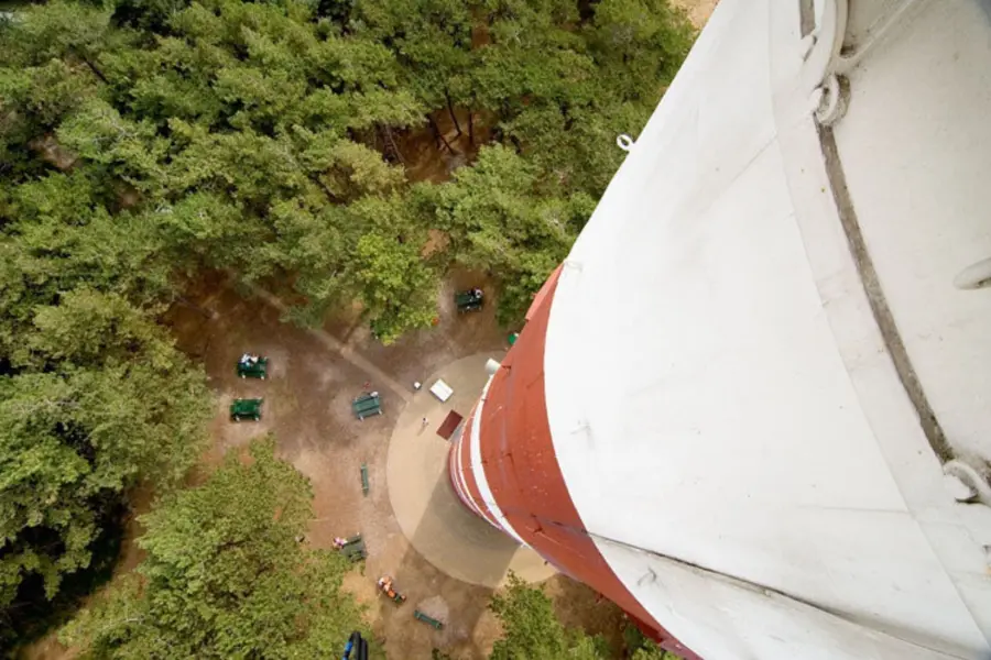 Vuurtoren ameland beklimmen benedenzicht